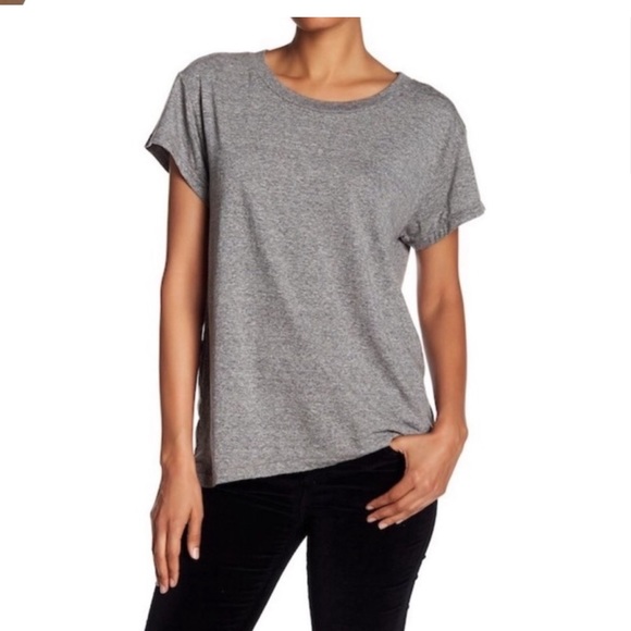 Current/Elliott Heather Oversized Grey Jersey High Low Tee T-Shirt 1/Small - Picture 8 of 16